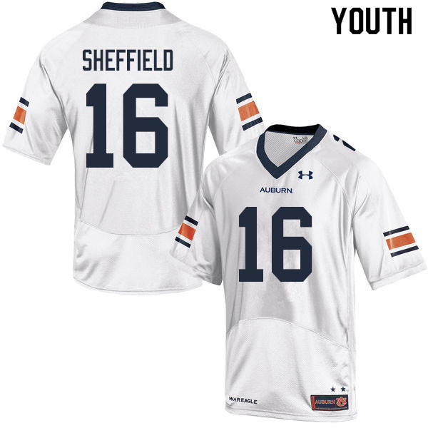 Youth #16 Jashawn Sheffield Auburn Tigers College Football Jerseys Sale-White